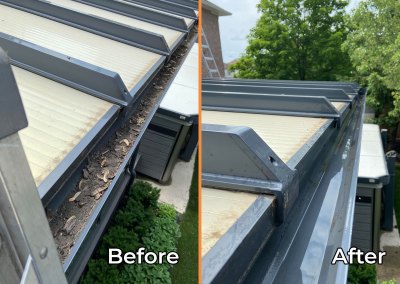 Eaves Cleaning Before/After