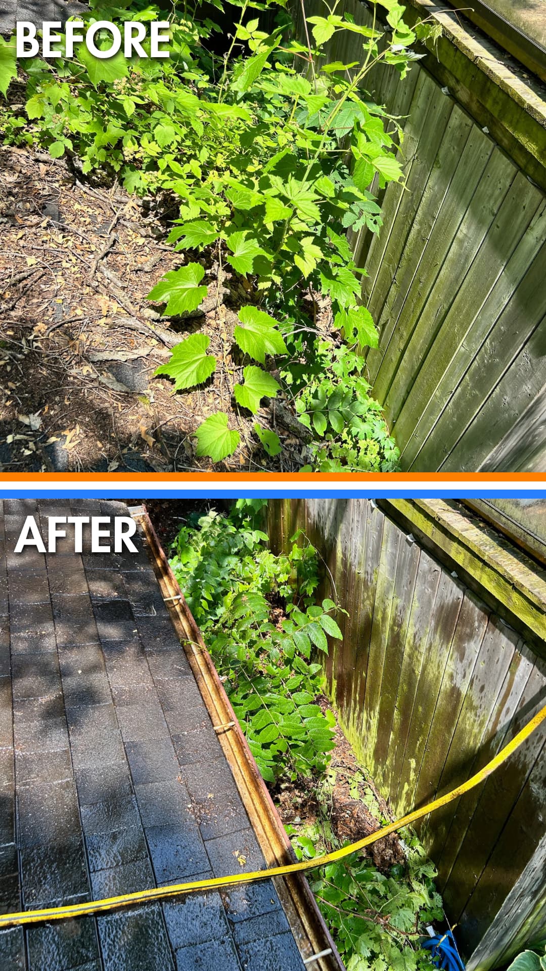 Before/After Eavestrough Cleaning