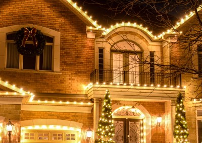 professional christmas light installation white