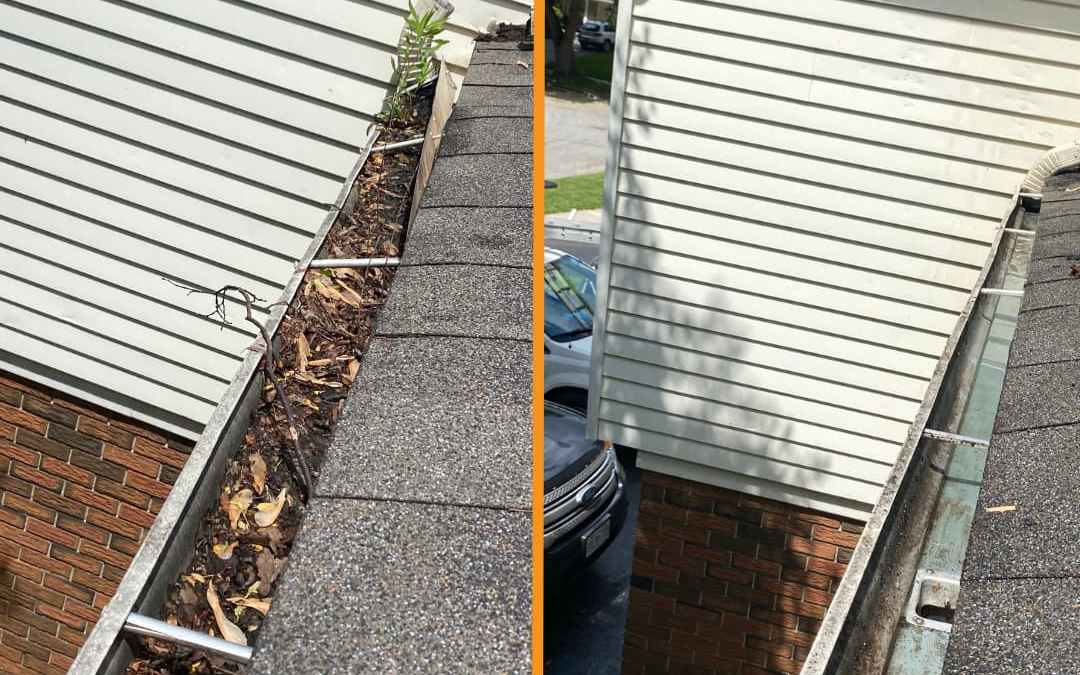 Before/After Eavestrough Cleaning